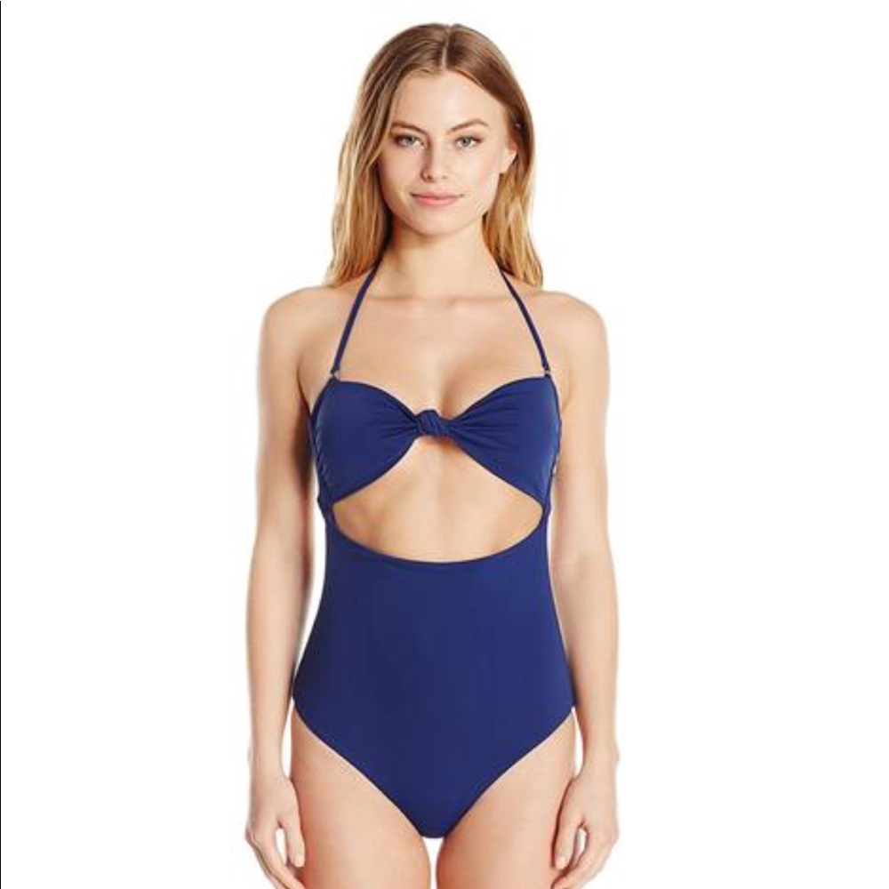 Mara Hoffman Indigo Bandeau Halter One Piece